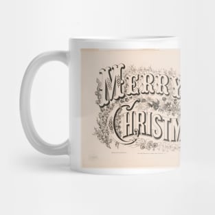 vintage merry christmas old english calligraphy card Mug